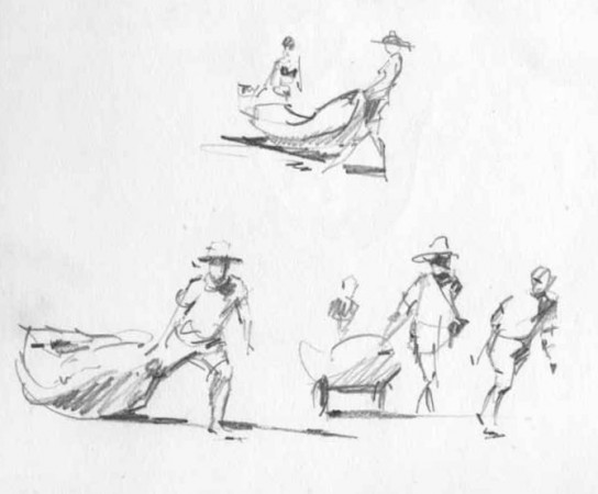 Pencil Studies for "Rush Hour, Kailua". Private collection